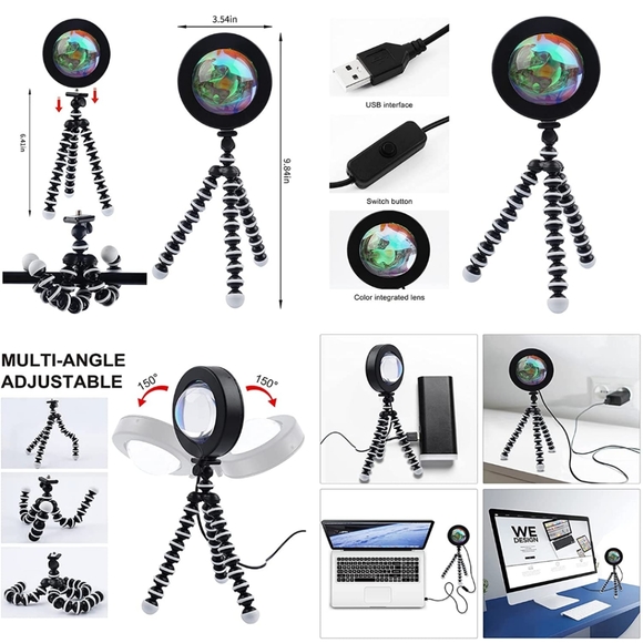 NIB Sunset Lamp, Sunset Projector Atmosphere Light - Picture 4 of 10